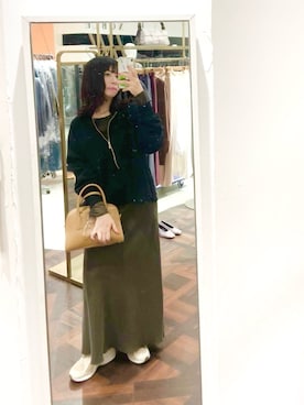 「アイテム（ボストンバッグ）」を使った、ranranさん（レディース・163cm）の秋コーディネート