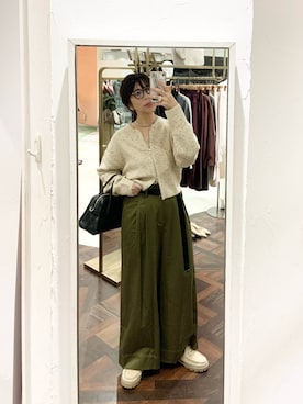 「アイテム（チノパンツ）」を使った、ranranさん（レディース・163cm）の秋コーディネート