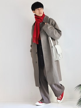 「CONVERSE ALL STAR（コンバースオールスター）のアイテム（スニーカー）」を使った、Mottyさん（メンズ・167cm）の冬コーディネート