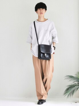 「DEVICE（デバイス）の【WEARISTA こーせ ×DEVICE コラボ】Rename フロントバックル ショルダーバッグ（ショルダーバッグ）」を使った、Mottyさん（メンズ・167cm）の夏コーディネート