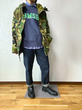 「BEAMS BOY（ビームスボーイ）のアイテム（スウェット）」を使った、YUさん（メンズ・169cm）の秋コーディネート