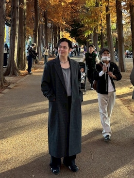 「アイテム（チェスターコート）」を使った、ざわさん（メンズ・169cm）の秋コーディネート