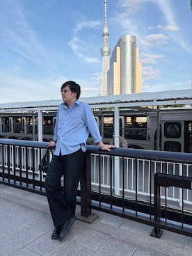 「PLST（プラステ）のアイテム（パンツ）」を使った、ざわさん（メンズ・169cm）の春コーディネート