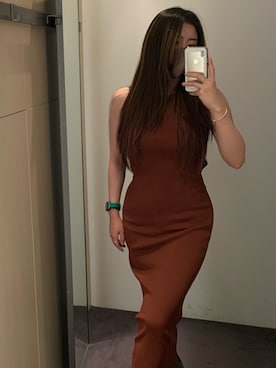 「BROWN」｜「アイテム（アクセサリー）」を使った、주댕さん（レディース・156cm）の春コーディネート