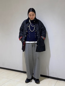 「キルトジャケット」｜「アイテム（ブルゾン）」を使った、ひかりさん（レディース・156cm）の冬コーディネート