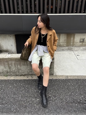 「アイテム（タンクトップ）」を使った、ひかりさん（レディース・156cm）の秋コーディネート