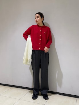 「マフラーコーデ」｜「アイテム（カーディガン/ボレロ）」を使った、ひかりさん（レディース・156cm）の秋コーディネート