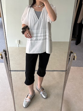 「アイテム（タンクトップ）」を使った、ひかりさん（レディース・156cm）の夏コーディネート