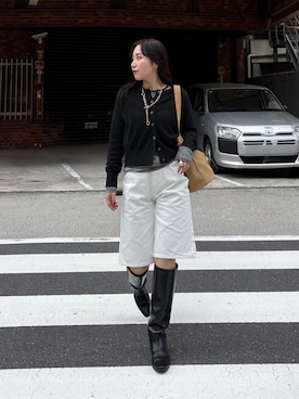 「モノトーンスタイル」｜ひかりさん（レディース・156cm）の秋コーディネート