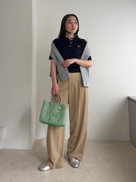 「ケーブルニット」｜ひかりさん（レディース・156cm）の春コーディネート