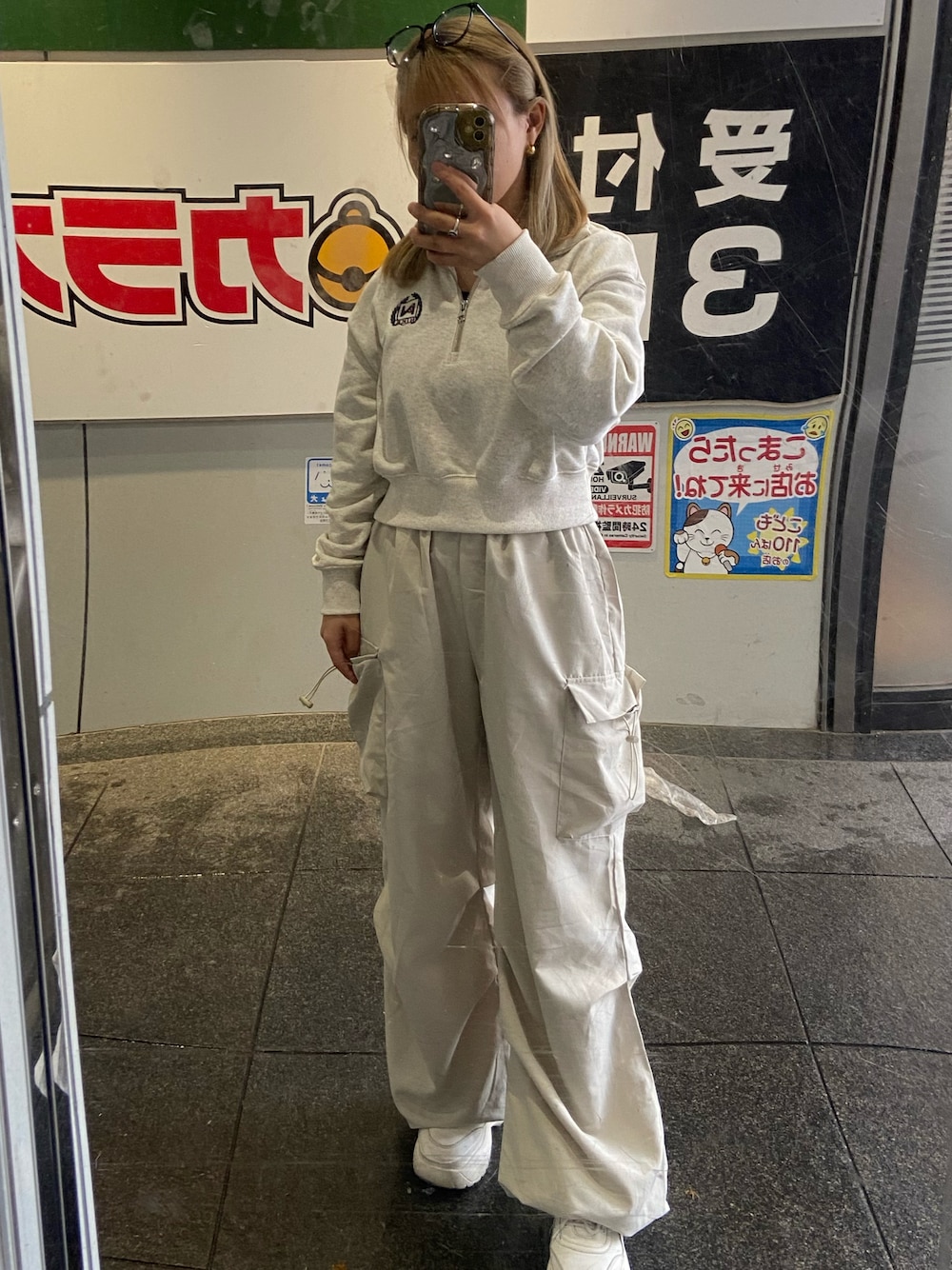 yuuri       さんの「NIKE ナイキ W FLC QZ CROP NCPS スウェット FZ4737 141OATMLH/OAML（NIKE）」を使ったコーディネートの1枚目の写真