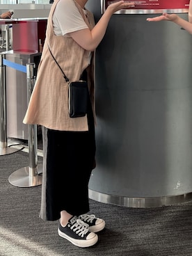 「アイテム（ベスト）」を使った、minoriさん（レディース・161cm）の夏コーディネート