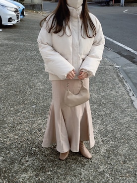 「aimoha（アイモハ）のアイテム（ジャケット/アウター）」を使った、コマさんさん（レディース・154cm）の冬コーディネート