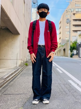 「アイテム（カーディガン/ボレロ）」を使った、sakuさん（メンズ・168cm）の秋コーディネート