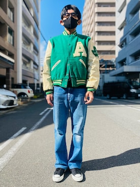 「Zoff（ゾフ）のアイテム」を使った、sakuさん（メンズ・168cm）の冬コーディネート