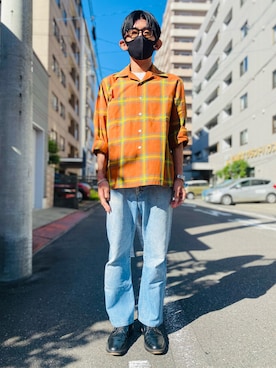 「アイテム（Tシャツ/カットソー）」を使った、sakuさん（メンズ・168cm）の秋コーディネート