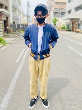 「アイテム（その他アウター）」を使った、sakuさん（メンズ・168cm）の春コーディネート