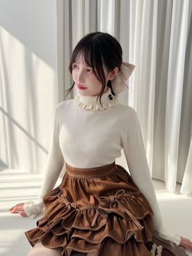 「アイテム（モカシン/デッキシューズ）」を使った、F i.n.tさん（レディース・157cm）の秋コーディネート