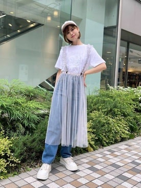 「イエベ」｜「アイテム（キャップ）」を使った、F i.n.tさん（レディース・159cm）の夏コーディネート