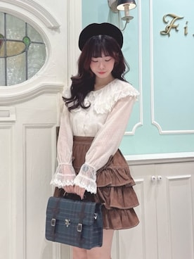 「アイテム（ハンチング/ベレー帽）」を使った、F i.n.tさん（骨格ウェーブ・レディース・160cm）の秋コーディネート