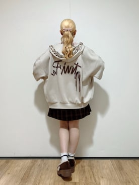 「アイテム（モカシン/デッキシューズ）」を使った、F i.n.tさん（レディース・149cm）の秋コーディネート