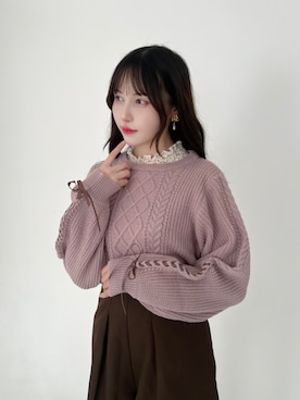 「アイテム（モカシン/デッキシューズ）」を使った、F i.n.tさん（レディース・157cm）の秋コーディネート