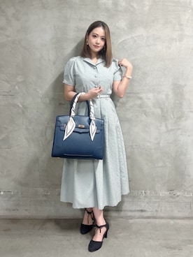 「an another angelus（アンアナザーアンジェラス）のリボンセパレートパンプス（パンプス、ブラック系）」を使った、F i.n.tさん（レディース・158cm）の春コーディネート