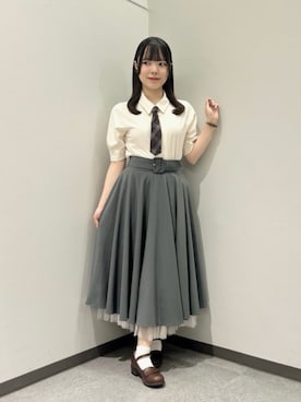 「アイテム（ローファー）」を使った、F i.n.tさん（骨格ナチュラル・レディース・153cm）の夏コーディネート