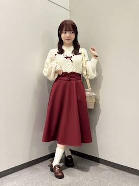 「アイテム（ローファー）」を使った、F i.n.tさん（レディース・153cm）の秋コーディネート