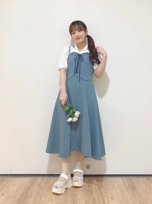 フロントレースアップコルセットキャミワンピース/F&A 夏服