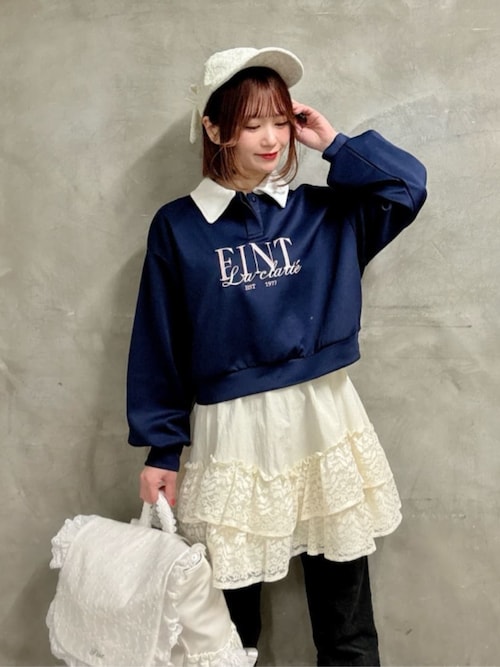 F i.n.t（フィント） スカート 「セットアップ対応」レースフリルミニ
