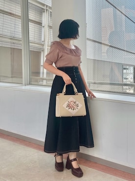 「アイテム（デニムスカート）」を使った、F i.n.tさん（レディース・157cm）の夏コーディネート