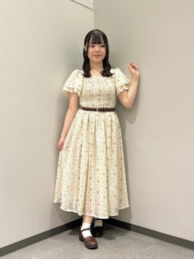 「アイテム（ワンピース/ドレス、イエロー系）」を使った、F i.n.tさん（レディース・153cm）の夏コーディネート