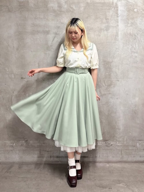 セール】レースライン使いセーラーブラウス 夏服（シャツ