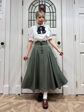 「アイテム（ローファー）」を使った、F i.n.tさん（レディース・155cm）の夏コーディネート