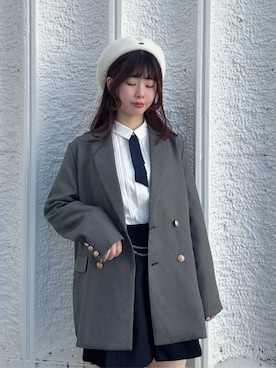 「ショートパンツ」｜「アイテム（その他アウター）」を使った、F i.n.tさん（レディース・160cm）の秋コーディネート