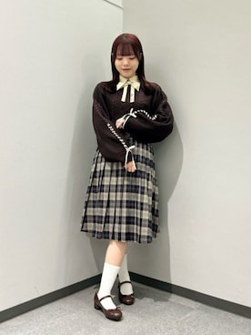 「アイテム（バレエシューズ）」を使った、F i.n.tさん（レディース・153cm）の秋コーディネート