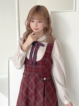 「アイテム（ジャンパースカート）」を使った、F i.n.tさん（レディース・152cm）の冬コーディネート