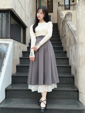 「アイテム（パンプス）」を使った、F i.n.tさん（レディース・157cm）の秋コーディネート