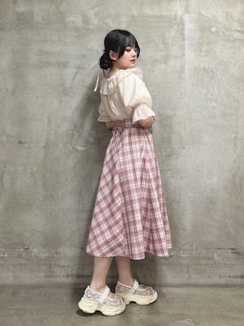 「アイテム（バレッタ/ヘアクリップ）」を使った、F i.n.tさん（レディース・156cm）の夏コーディネート
