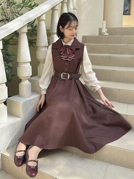 「アイテム（パンプス）」を使った、F i.n.tさん（レディース・165cm）の秋コーディネート