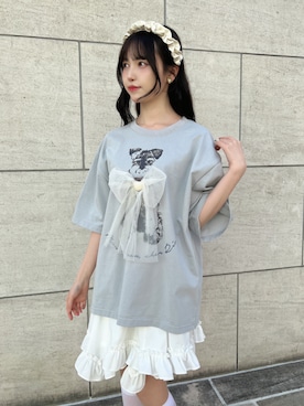 「アイテム（カチューシャ）」を使った、F i.n.tさん（レディース・157cm）の夏コーディネート