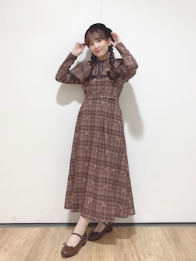 「アイテム（ハンチング/ベレー帽）」を使った、F i.n.tさん（レディース・150cm）の秋コーディネート