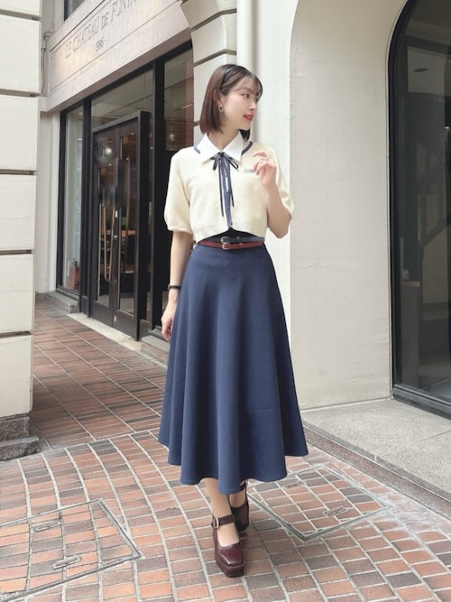 ピンタックヨークリボン付きシャツ【洗える】 セール】ピンタックヨークリボン付きシャツ/ fint フィント