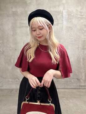 「アイテム（デニムスカート）」を使った、F i.n.tさん（レディース・153cm）の秋コーディネート