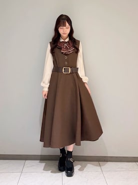 「アイテム（ワンピース）」を使った、F i.n.tさん（レディース・156cm）の秋コーディネート