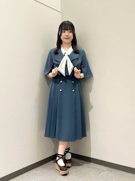 「an another angelus（アンアナザーアンジェラス）のスカーフ付きペプラムシャツ（シャツ/ブラウス）」を使った、F i.n.tさん（レディース・153cm）の夏コーディネート