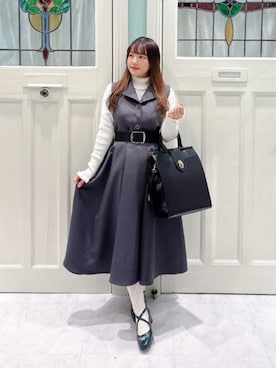 「アイテム（トートバッグ）」を使った、F i.n.tさん（レディース・152cm）の秋コーディネート