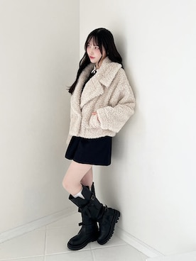 「ショートパンツ」｜「アイテム（その他アウター）」を使った、F i.n.tさん（レディース・157cm）の秋コーディネート