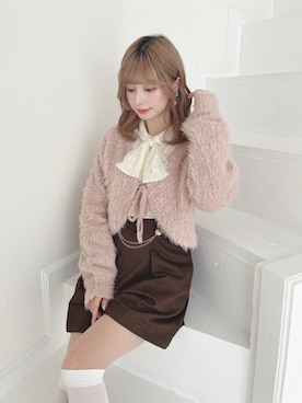 「アイテム（カーディガン/ボレロ、ピンク系）」を使った、F i.n.tさん（レディース・152cm）の秋コーディネート